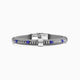 Blast men's bracelet showing hematite beads and rubber detailing, 21 cm length, handcrafted in Italy.