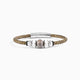 Flare Collection men’s bracelet with braided leather, stainless steel and silicone details, 20 cm length.