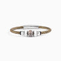 Flare Collection men’s bracelet with braided leather, stainless steel and silicone details, 20 cm length.