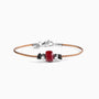 Ghost men's bracelet — stainless steel cable with black silicone accents and rhodium finish, contemporary industrial design.