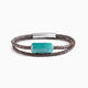 Tag Collection - Murano Glass Bracelet with braided design and turquoise stone on a white background