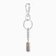 Tag Collection - Murano Glass  keychain with a cylindrical pendant on a white background