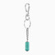 Tag Collection - Murano Glass keychain with a green bead on a white background