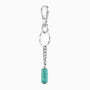 Tag Collection - Murano Glass keychain with a green bead on a white background