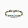 Burn men's bracelet with ceramic, lava stone and steel elements, rhodium finish over stainless steel and brass, adjustable fit, contemporary Italian design — angled view.