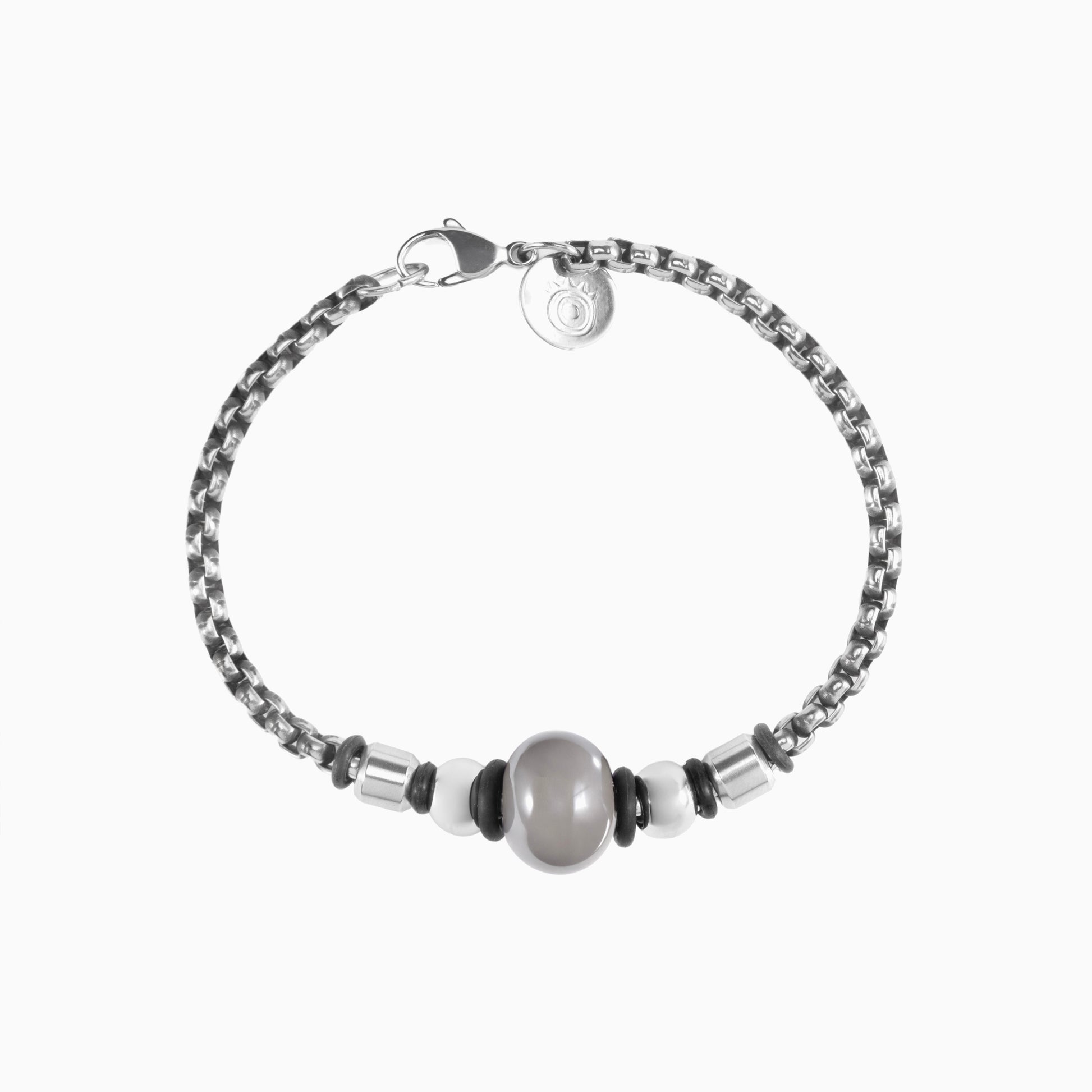 Steel Collection - Murano Glass Bracelet with beads on a white background