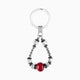 Steel Collection - Murano Glass Keychain with beads on a white background