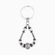 Steel Collection — Murano glass men's keychain with beads on a white background, angled view.