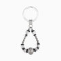 Steel Collection - Murano Glass Keychain with beads on a white background