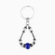 Steel Collection — Murano glass men's keychain with beads on a white background, side view.