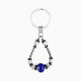 Steel Collection - Murano Glass Keychain with beads on a white background
