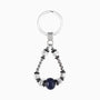 Steel Collection - Murano Glass Keychain with beads on a white background