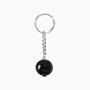Chunk Collection Murano glass men's keychain, stainless steel and brass with rhodium finish, 9 cm length, handcrafted in Venice, Italy — detail view.