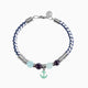 Strike Collection - Murano Glass Bracelet with braided design, silver beads, and an anchor charm on a white background