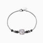 Weld Collection — Murano glass and lava stone men's bracelet with beads on a white background, detail view.