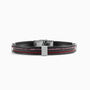 Grain Collection men’s bracelet with steel, glass and rubber, rhodium finish over stainless steel and brass, 20 cm length.