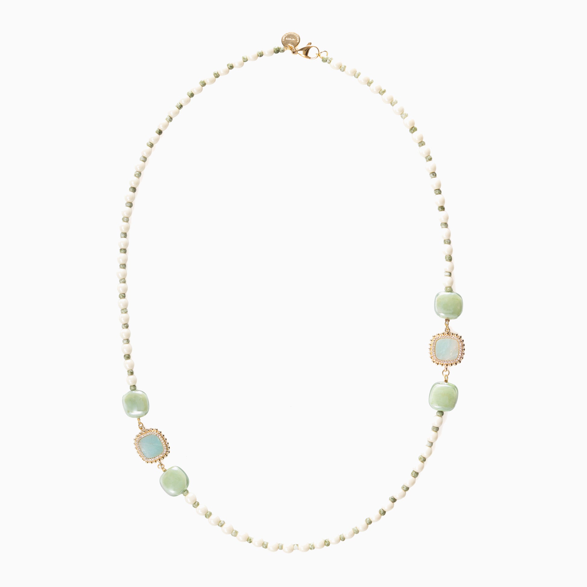 Bloom Murano glass necklace with Carnelian, Agate and Amazonite stones, 18KT Gold Finish over brass, adjustable 18.5 inches with extension, handcrafted in Venice, Italy.