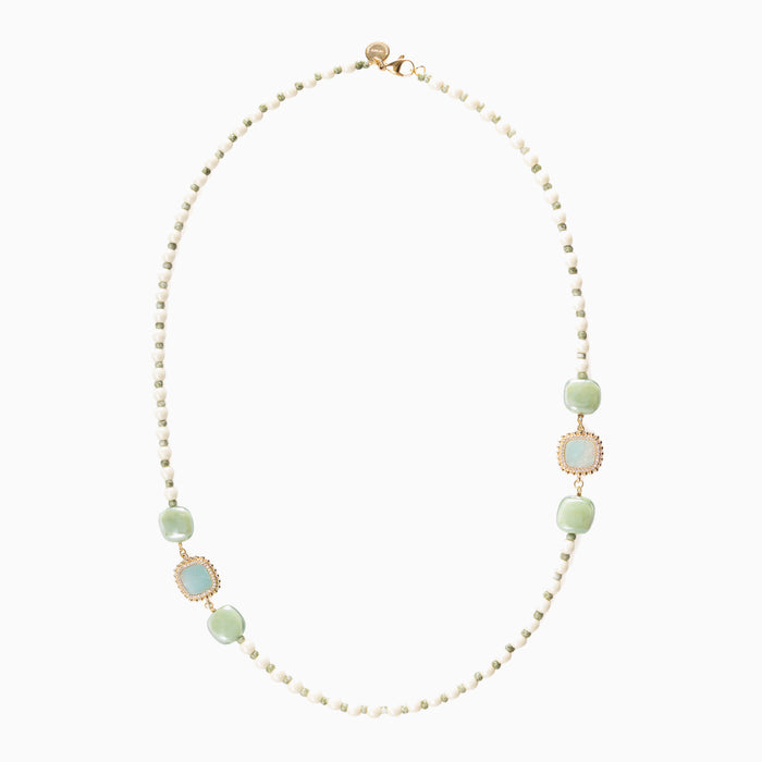 Bloom Collection - Opera Murano Glass Necklace with Carnelian, Agate & Amazonite