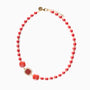 Bloom Murano glass necklace with Carnelian, Agate or Amazonite stones, brass and stainless steel components, adjustable 18.5 inches with extension, handcrafted in Venice, Italy.