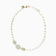 Bloom Murano glass necklace with Carnelian, Agate or Amazonite stones, brass and stainless steel components, adjustable 18.5 inches with extension, handcrafted in Italy — side view.