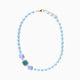 Bloom Murano glass necklace with Carnelian, Agate or Amazonite stones, brass and stainless steel components, adjustable 18.5 inches with extension, handcrafted in Italy — detail of the stones.