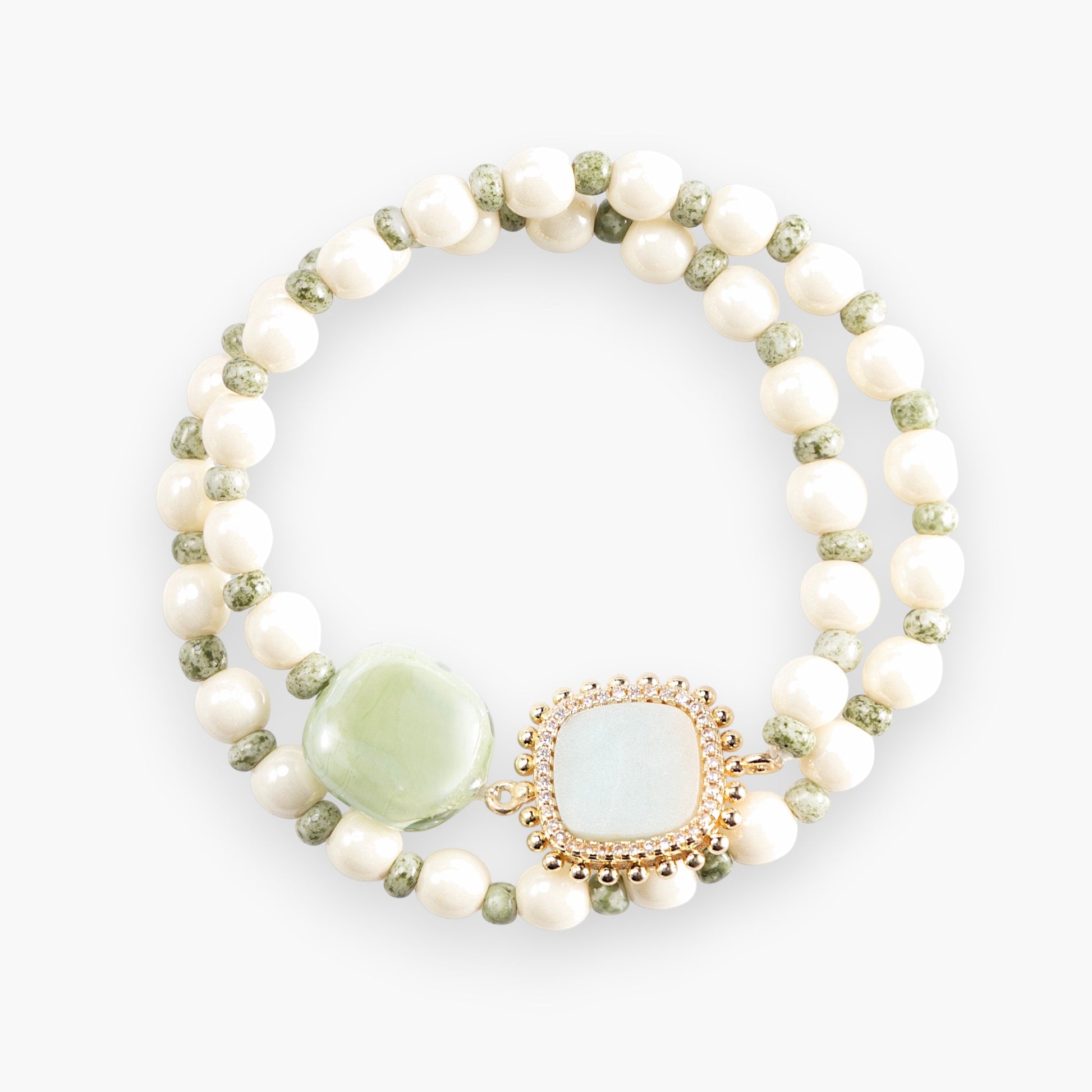 Bloom Murano glass bracelet with Carnelian, Agate or Amazonite stones and brass components, 18KT Gold Finish, adjustable, handcrafted in Venice, Italy.