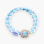 Bloom Murano glass bracelet with Carnelian, Agate or Amazonite stones and brass components, 18KT Gold Finish, adjustable, handcrafted in Venice, Italy.