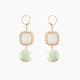 Bloom Murano glass drop earrings with Carnelian, Agate or Amazonite stones and brass components, 18KT Gold Finish, 2.4 inches, handcrafted in Italy — side view.