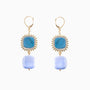 Bloom Murano glass drop earrings with Carnelian, Agate or Amazonite stones and brass components, 18KT Gold Finish, 2.4 inches, handcrafted in Venice, Italy.