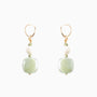 Bloom Murano glass drop earrings with carnelian stone and brass components, 18KT Gold Finish, 2 inches, handcrafted in Venice, Italy.
