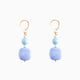 Bloom Murano glass drop earrings with carnelian stone and brass components, 18KT Gold Finish, 2 inches, handcrafted in Italy — detail of the stone.