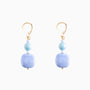 Bloom Murano glass drop earrings with carnelian stone and brass components, 18KT Gold Finish, 2 inches, handcrafted in Venice, Italy.