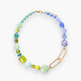 Breeze Murano glass necklace with 18KT Gold Finish over brass, adjustable 18.5 inches with extension, handcrafted in Venice, Italy.