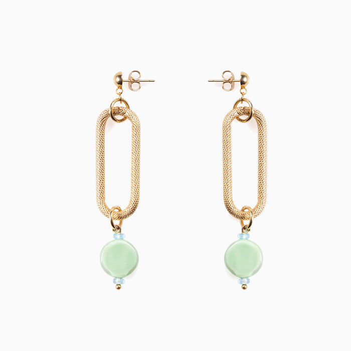 Breeze Collections - Murano Glass Link Drop Earrings