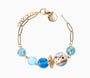 Glow Murano glass bracelet with 18KT Gold Finish over brass, adjustable 7 inches plus extension, handcrafted in Venice, Italy.