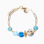 Glow Murano glass bracelet with 18KT Gold Finish over brass, adjustable 7 inches plus extension, handcrafted in Venice, Italy.