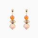 Glow Murano glass drop earrings with 18KT Gold Finish over brass, handcrafted in Italy, 2 inches length.