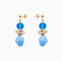Glow Murano glass drop earrings with 18KT Gold Finish over brass, handcrafted in Venice, Italy, 2 inches length.