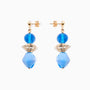 Glow Murano glass drop earrings with 18KT Gold Finish over brass, handcrafted in Venice, Italy, 2 inches length.