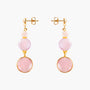 MurrinaMurano.us Trace Drop Earrings in soft pink Murano Glass, with rounded glass beads, faceted pink pendants, and delicate gold-finished spacer details. Handcrafted in Italy.