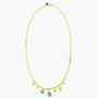 Veil Long Necklace with lime green Murano Glass beads, 18KT Gold Finish over brass details, and hard stone accents, handcrafted in Italy.