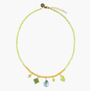 Veil Choker Necklace in green Murano Glass with pendant accents and 18KT gold-finished details. Handcrafted in Italy.