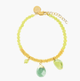  Veil Bracelet in green Murano Glass with sculptural glass pendants and 18KT gold-finished details. Handcrafted in Italy.