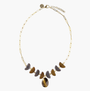 Core Choker Necklace in brown and gray Murano Glass with a faceted natural stone pendant and 18KT gold-finished details. Handcrafted in Italy.