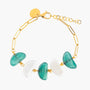 MurrinaMurano.us Core Link Bracelet in green and white Murano Glass with 18KT gold-finished details. Handcrafted in Italy.