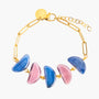 MurrinaMurano.us Core Link Bracelet in blue and pink Murano Glass with 18KT gold-finished details. Handcrafted in Italy.