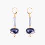 MurrinaMurano.us Frame Murano glass drop earrings in blue, featuring elongated glass elements and sculptural blue-and-white glass accents with 18KT gold-finished details. Handcrafted in Italy.