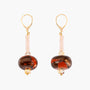 MurrinaMurano.us Frame Murano glass drop earrings in warm brown and amber tones, featuring elongated glass beads and rich sculptural glass accents with 18KT gold-finished details. Handcrafted in Italy.