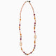 Zefiro opera necklace, Murano glass with 18KT gold finish over brass and stainless steel clasp, Made in Italy — angled view.
