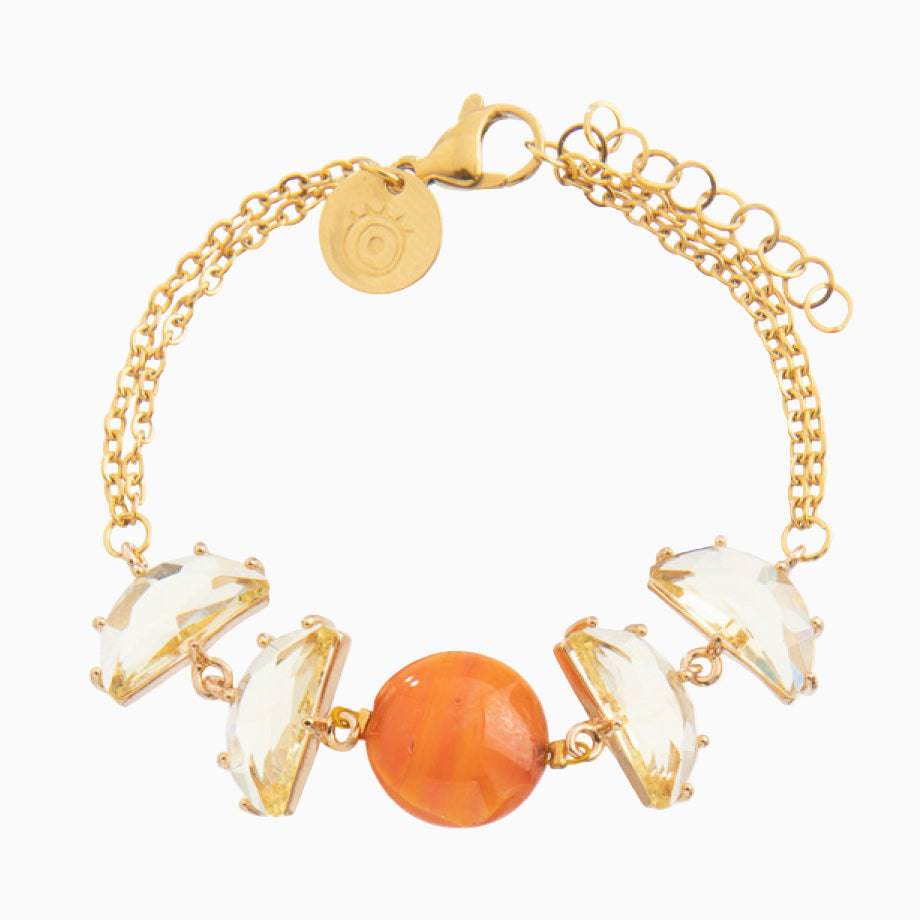 Ocean Odyssey Bracelet, Murano glass with 18KT Gold Finish over Brass and Stainless STeel clasp, Made in Italy – Ocean Odyssey Collection
